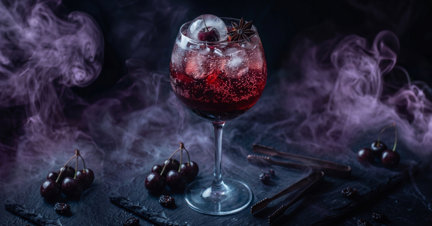 spooky black cherry spritz drink 